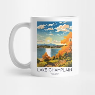 A Pop Art Travel Print of Lake Champlain - Vermont - US Mug